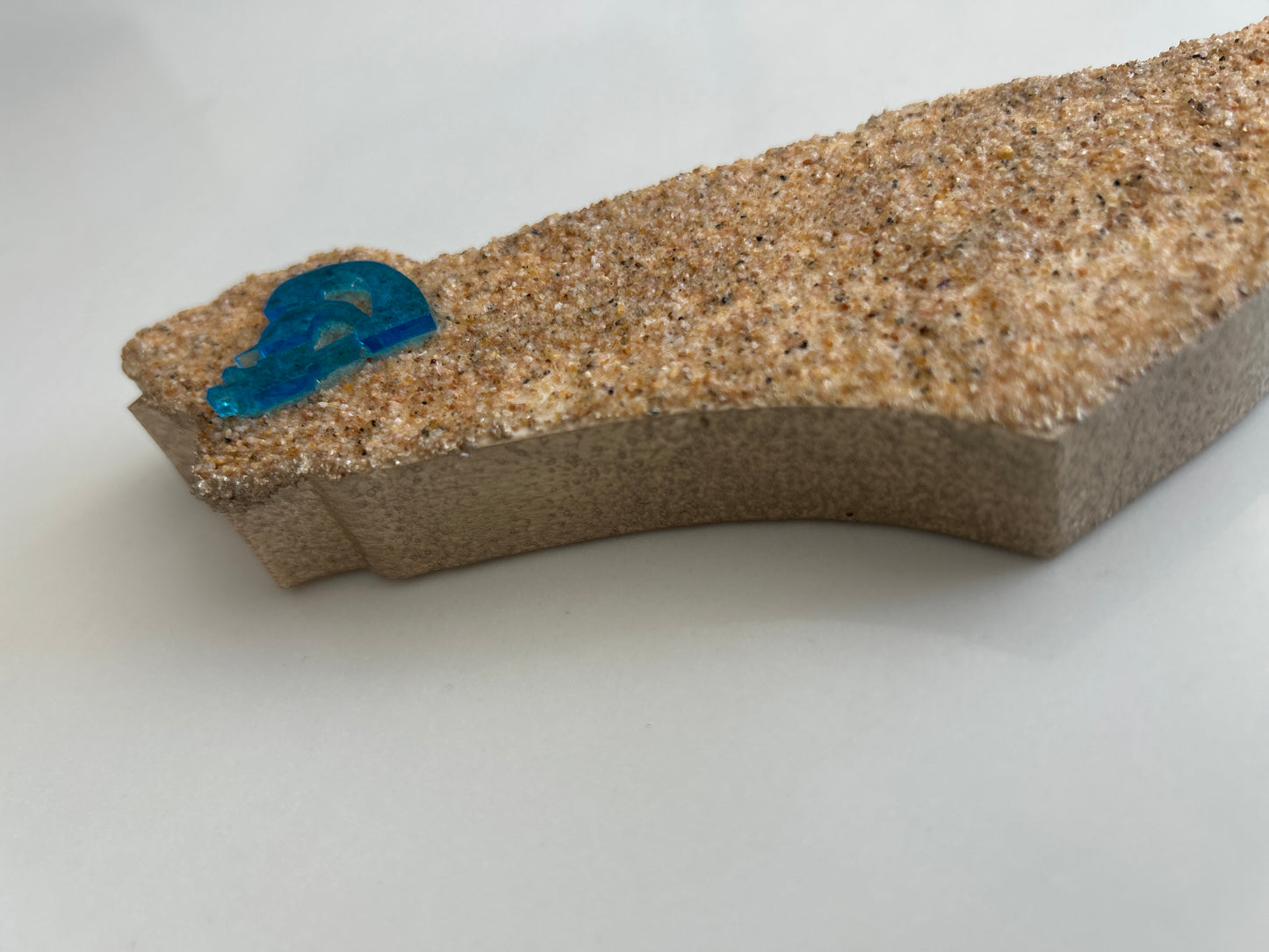 Mezuzah Case Sand and Gold in the shape of the Map of Israel