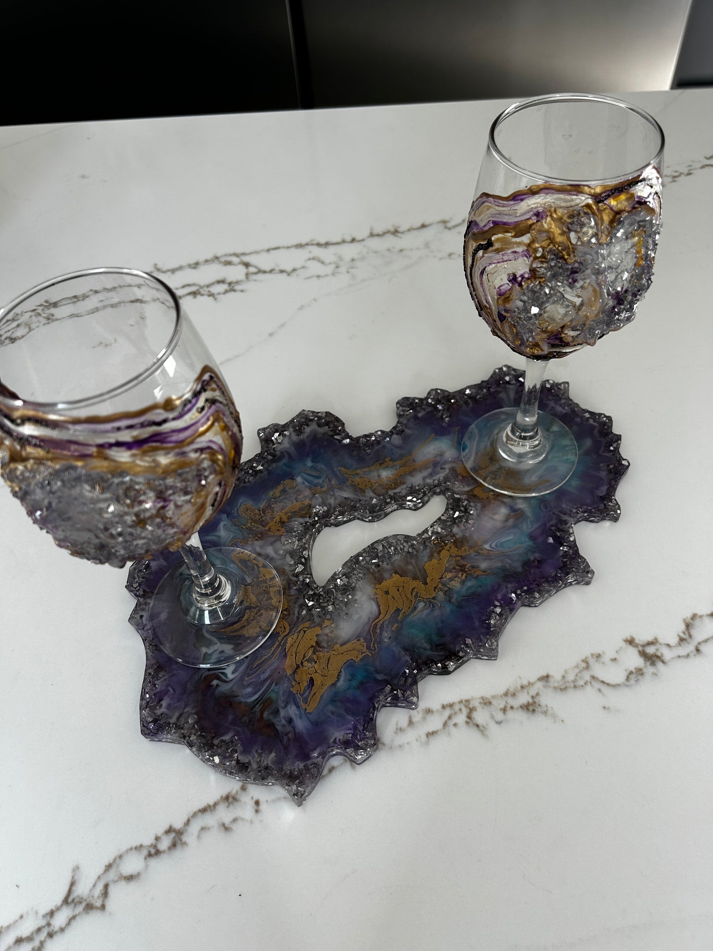 Geode Inspiration Tray purple Gold