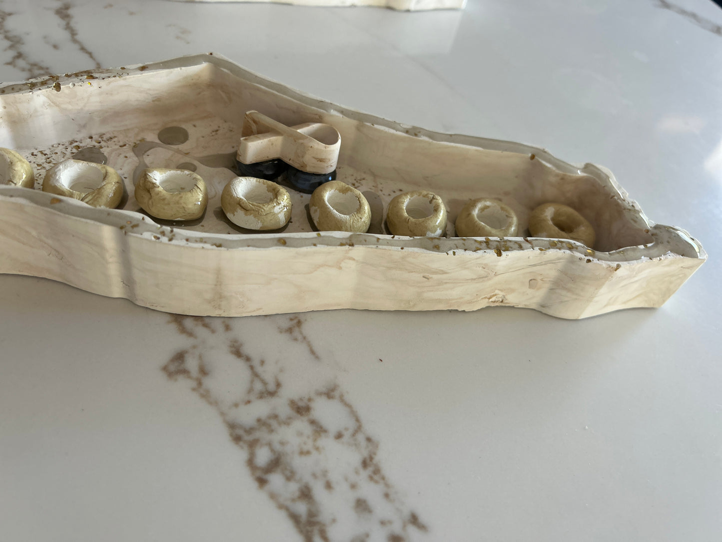Chanukkah Menorah in the shape of Israel