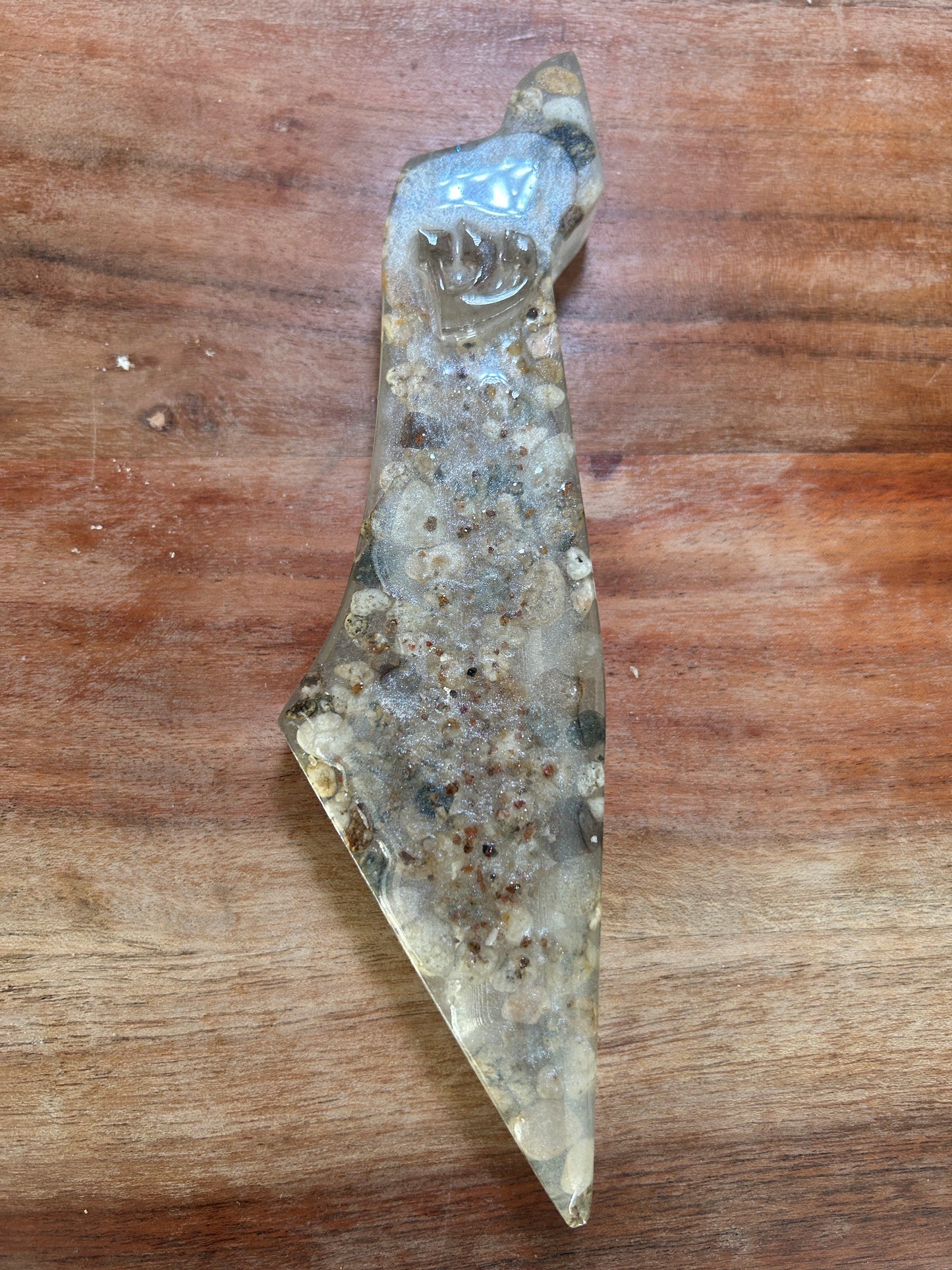 Mezuzah Case in the shape of the Map of Israel river bubbles