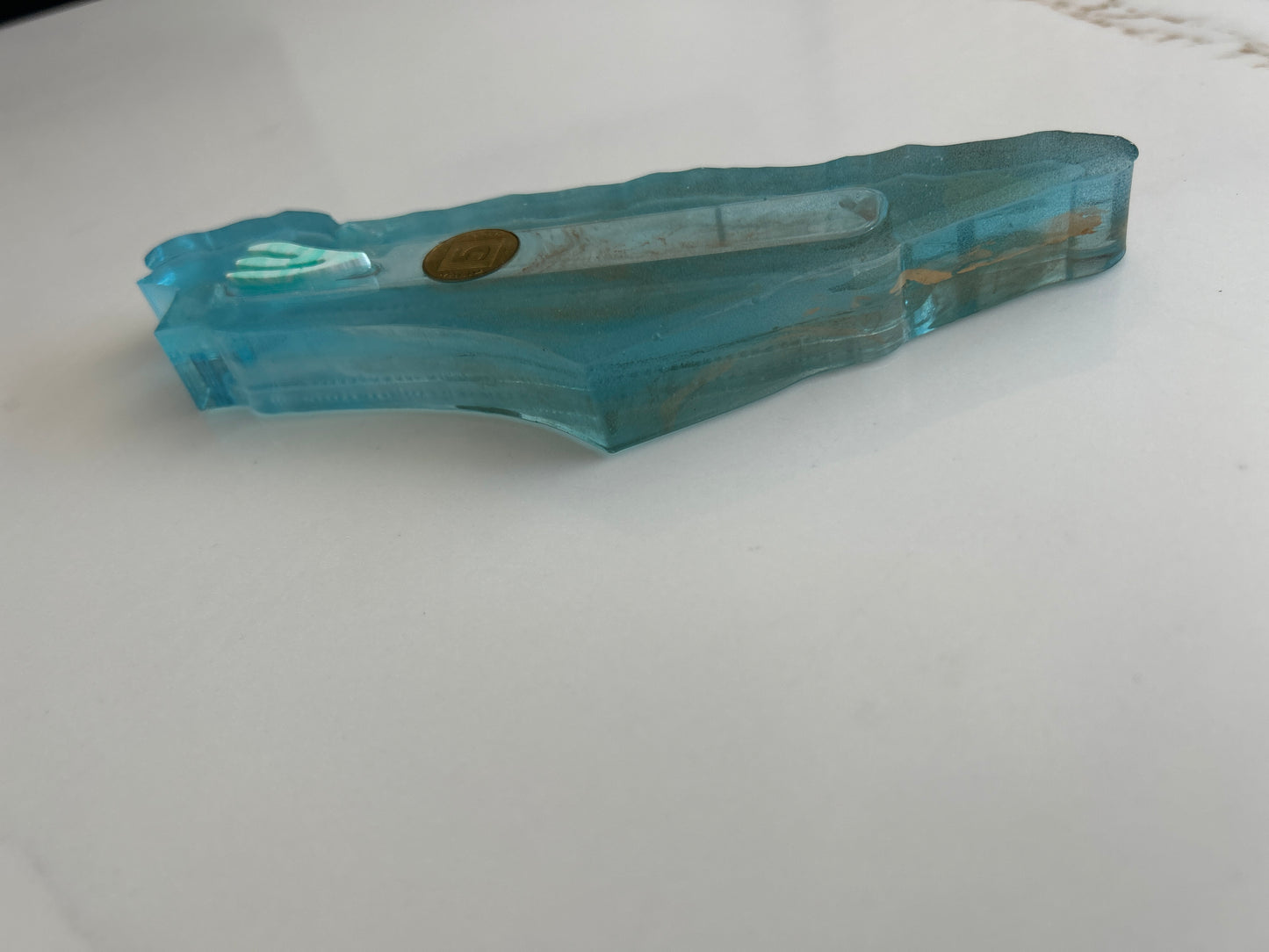 Mezuzah Case 5 Agorot featuring an old Israeli coin