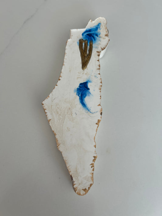Mezuzah Case Marble in the shape of the Map of Israel