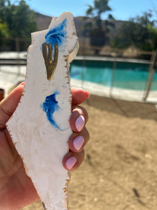 Mezuzah Case Marble in the shape of the Map of Israel