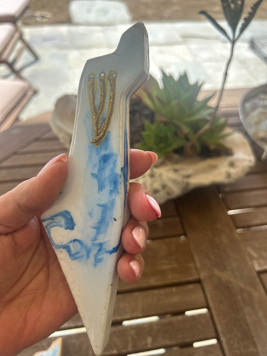 Mezuzah Case wave in the shape of the Map of Israel