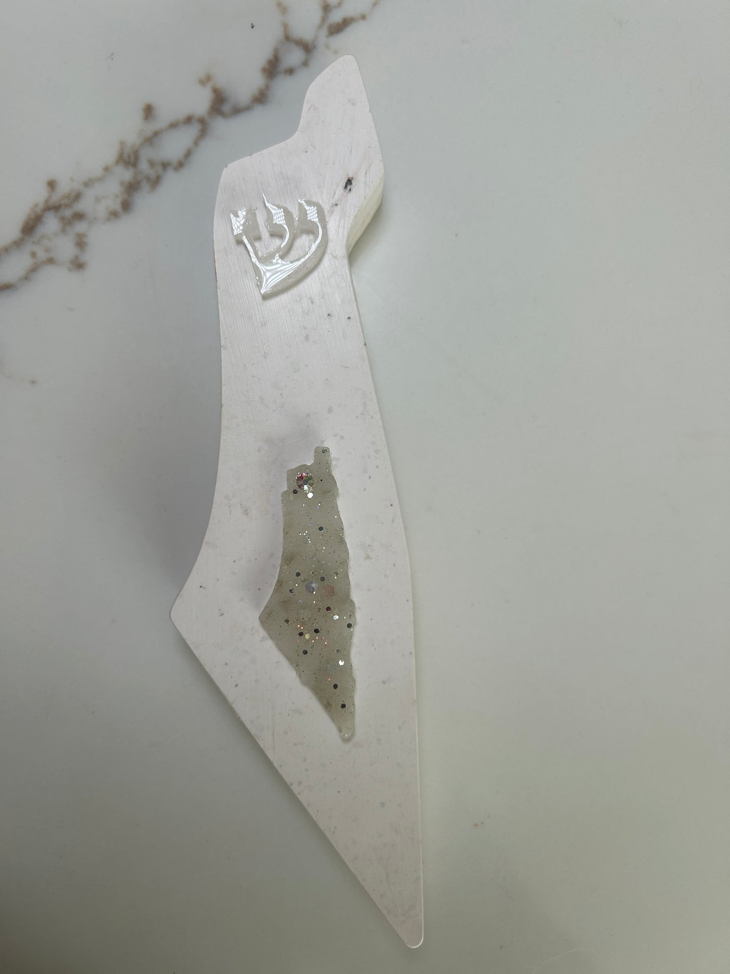 Mezuzah Case in the shape of the Map of Israel