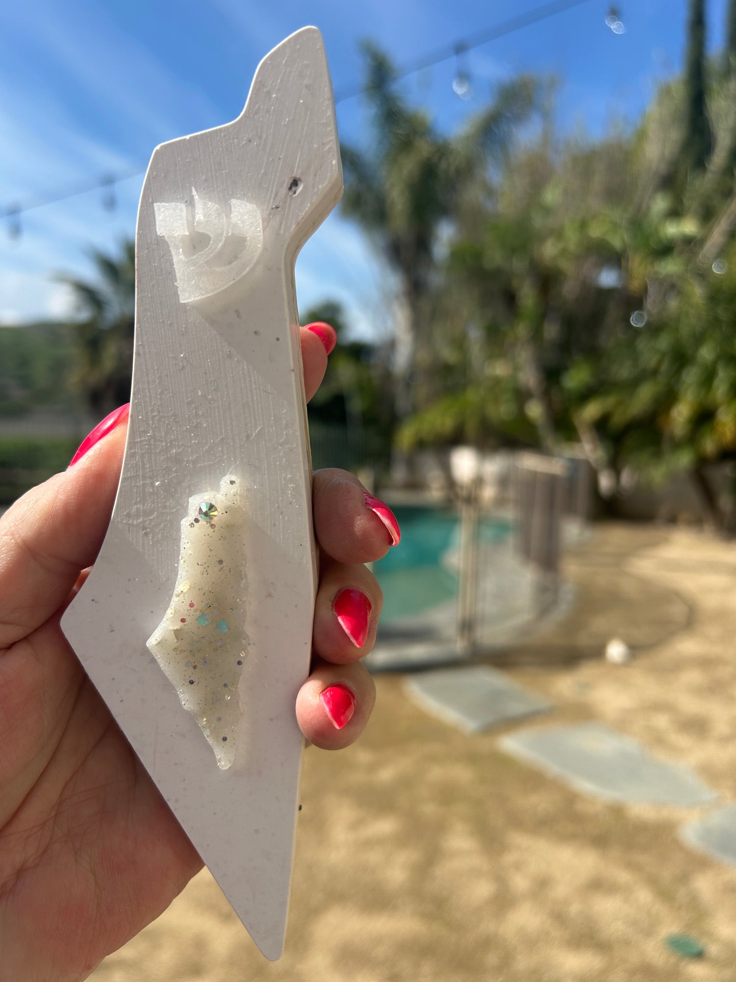 Mezuzah Case in the shape of the Map of Israel