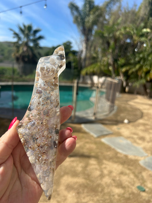 Mezuzah Case in the shape of the Map of Israel  river bubbles