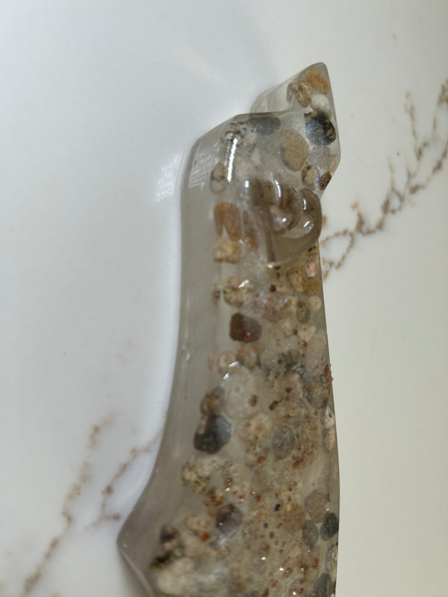 Mezuzah Case in the shape of the Map of Israel  river bubbles