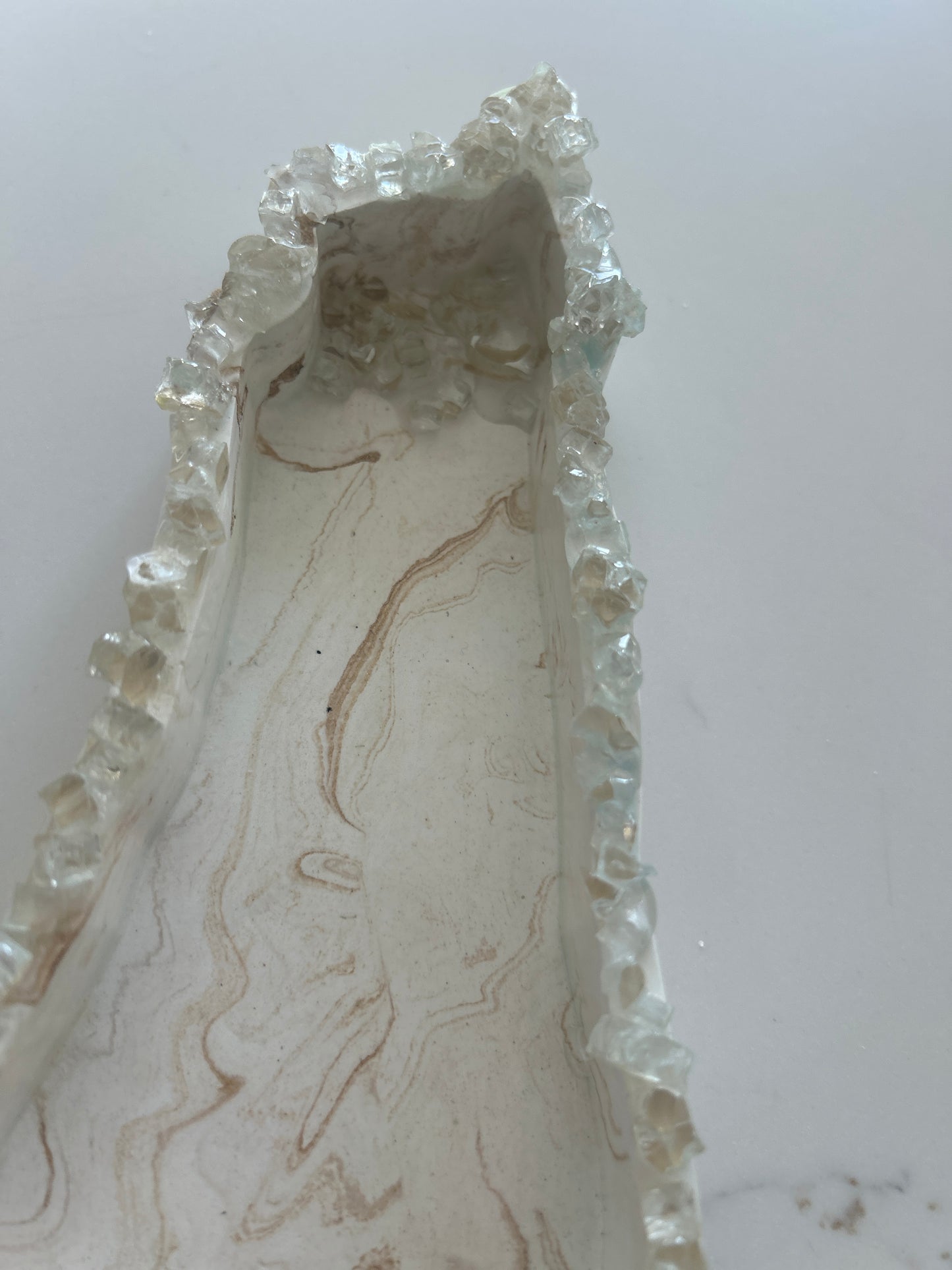 Tray inspired by the Map of Israel with clear glass