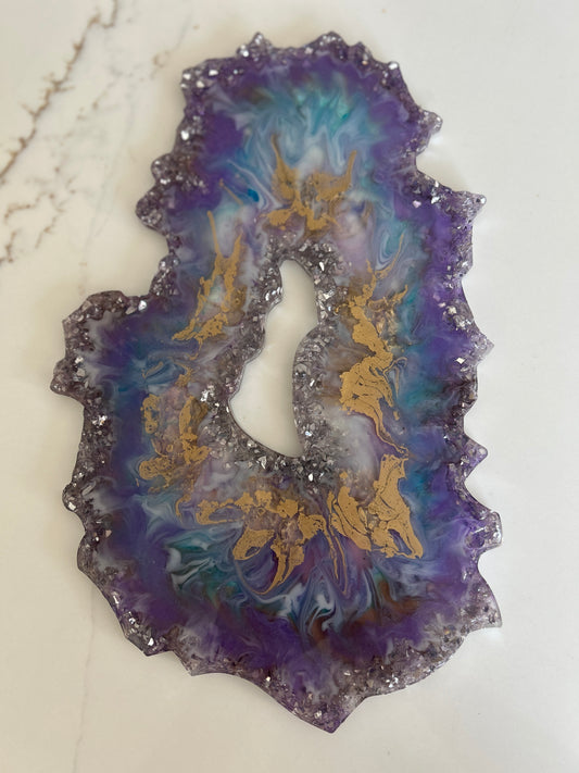Geode Inspiration Tray purple Gold
