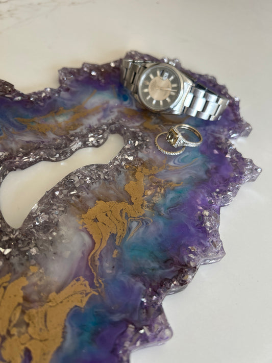 Geode Inspiration Tray purple Gold
