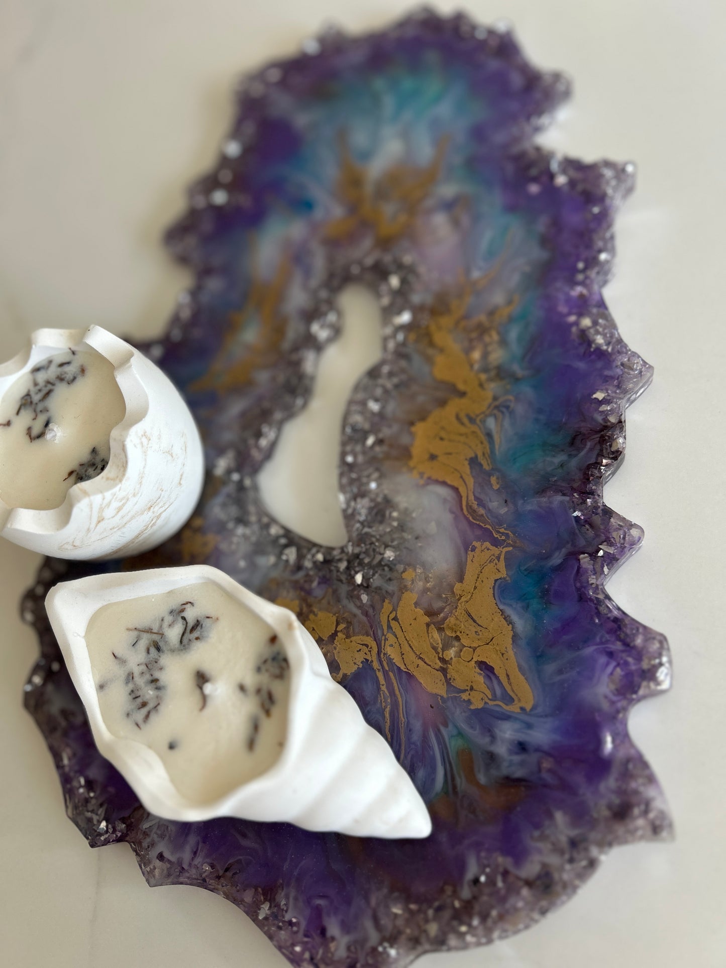 Geode Inspiration Tray purple Gold