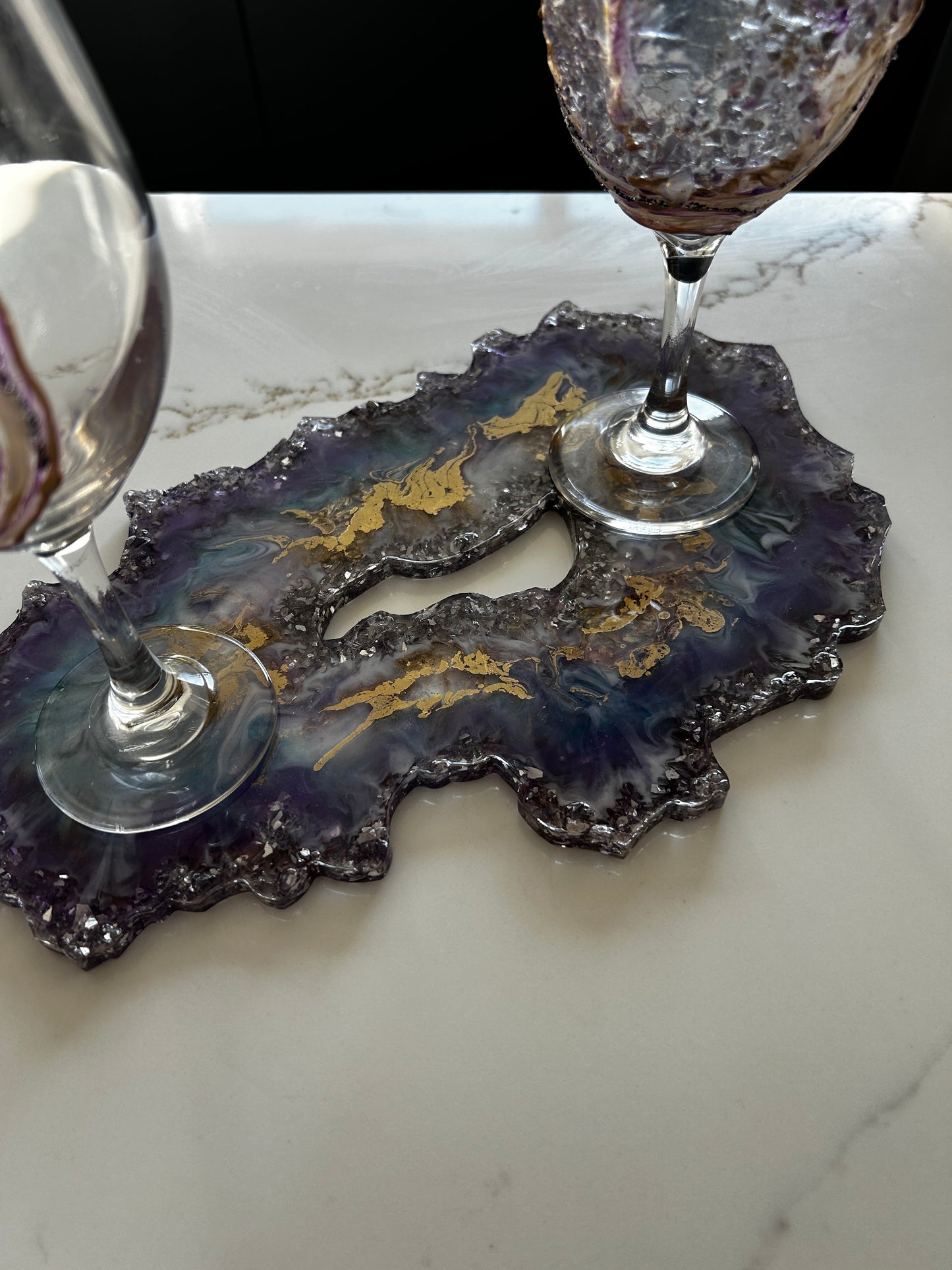 Geode Inspiration Tray purple Gold