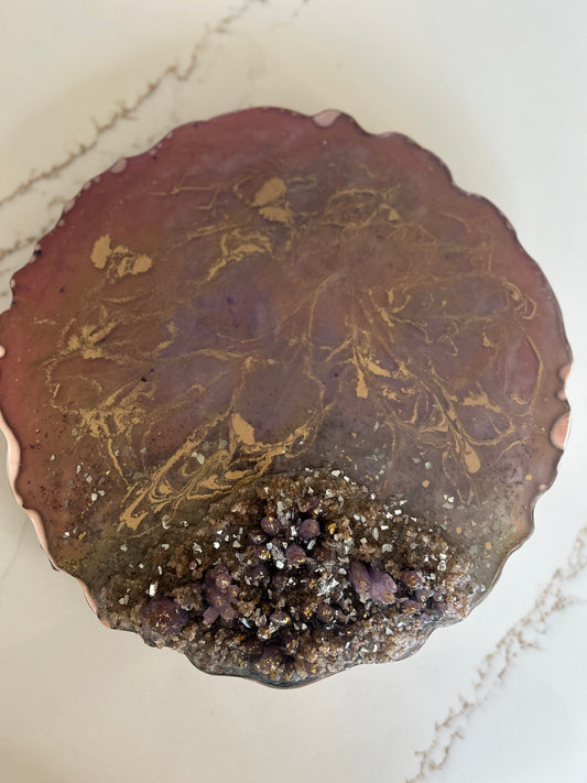 Geode Inspiration purple & Gold Tray