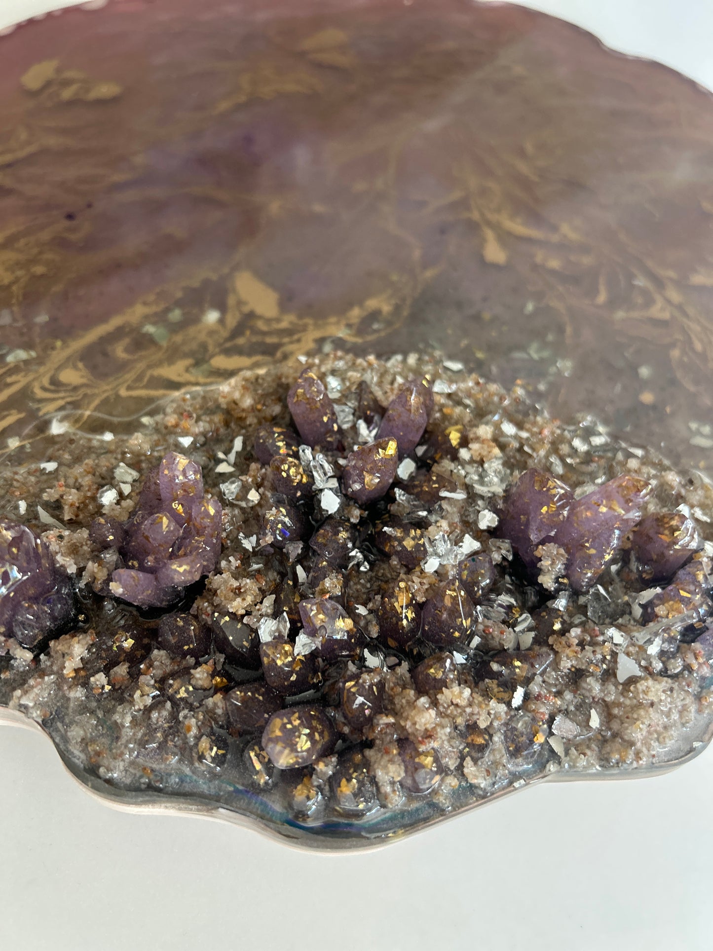 Geode Inspiration purple & Gold Tray