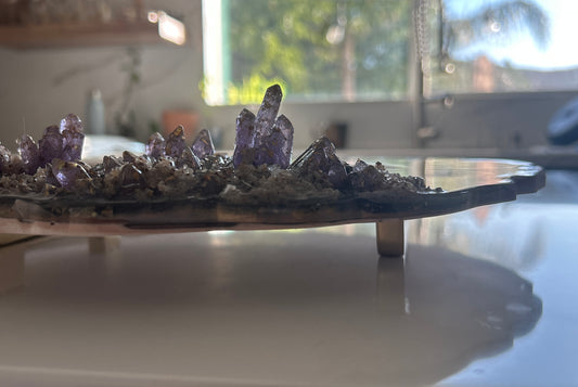 Geode Inspiration purple & Gold Tray
