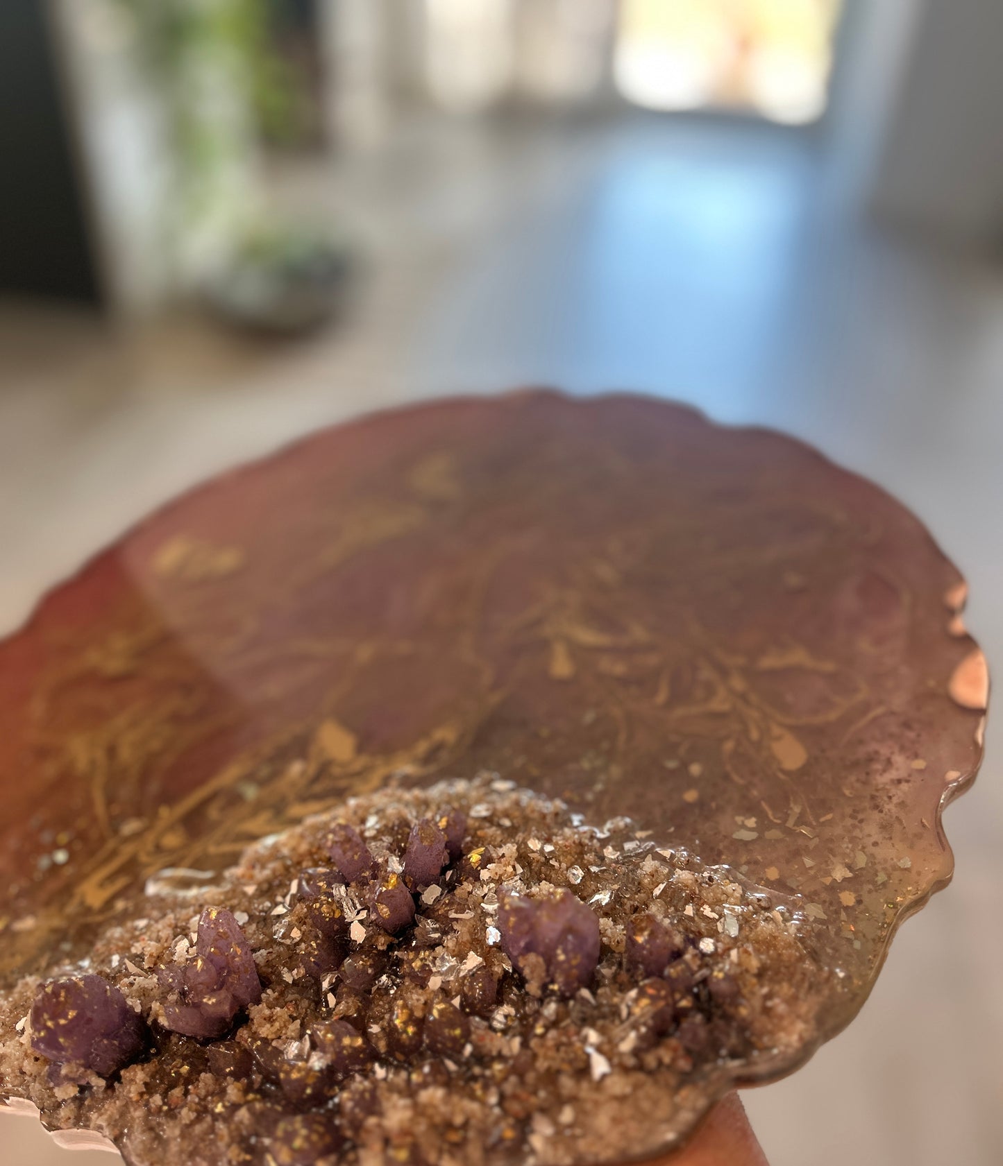 Geode Inspiration purple & Gold Tray