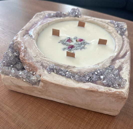 Candle purple Geode Inspiration