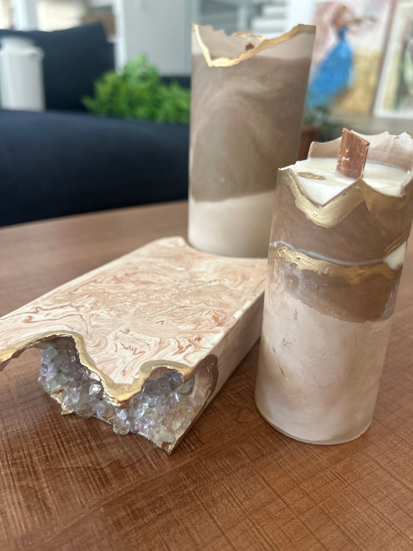 Soy Candles and tray
