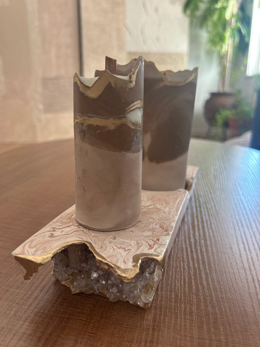 Soy Candles and tray