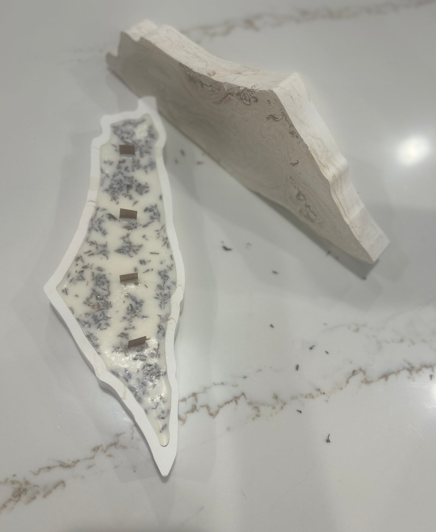 Candle Tray shaped like the Map of Israel