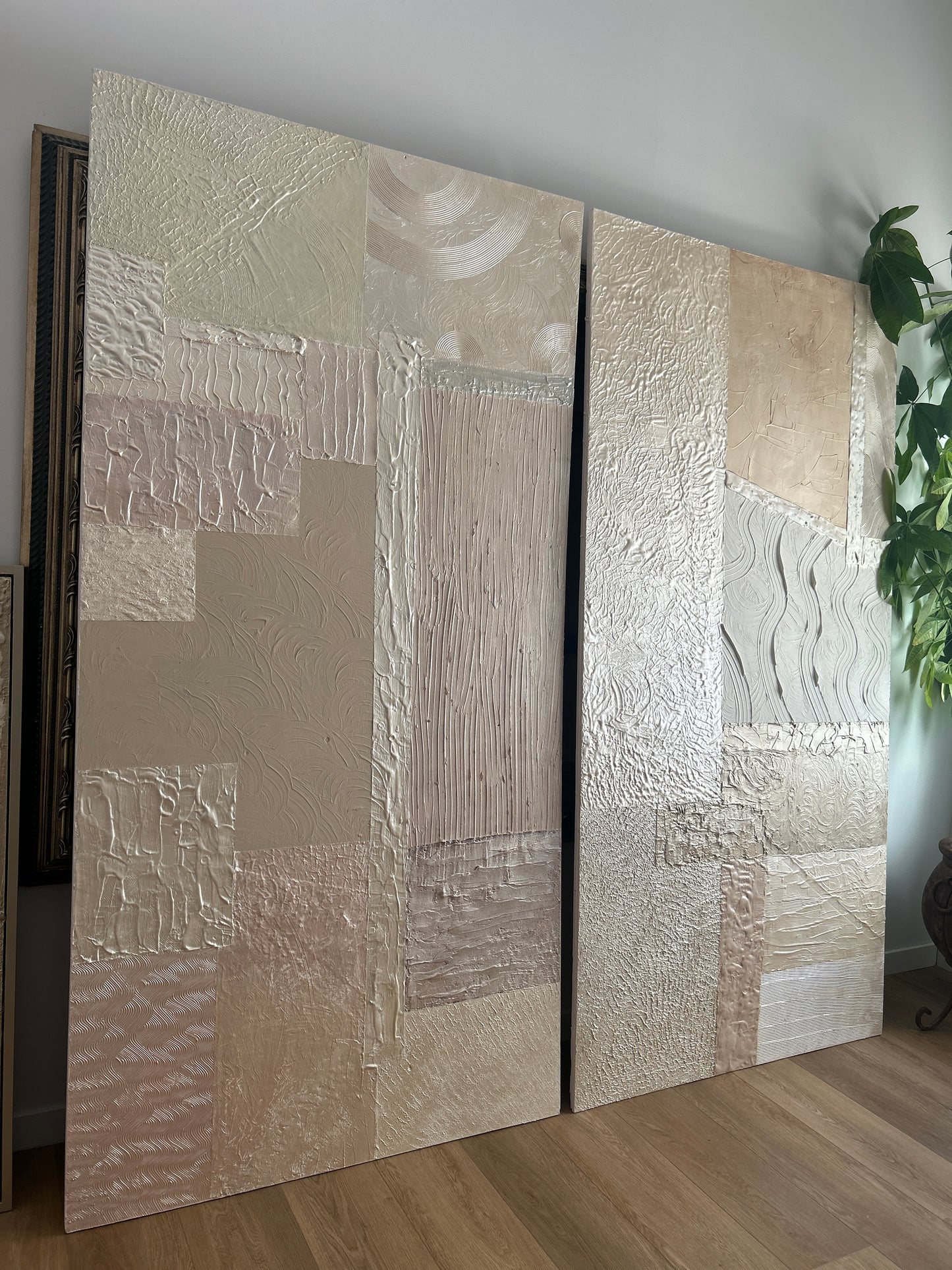 Abstract Plaster and Acrylic on wood