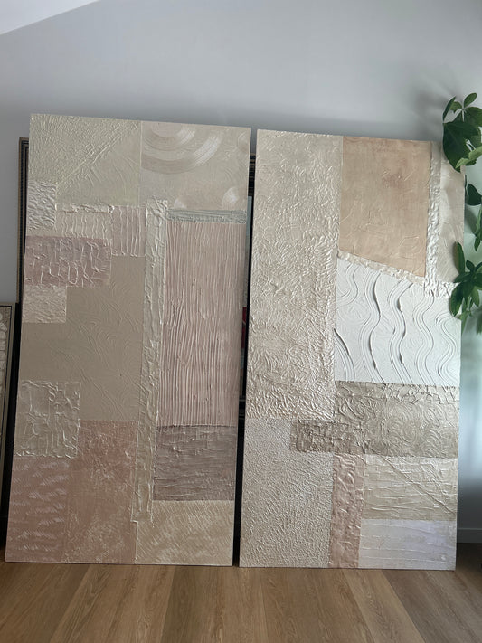 Abstract Plaster and Acrylic on wood