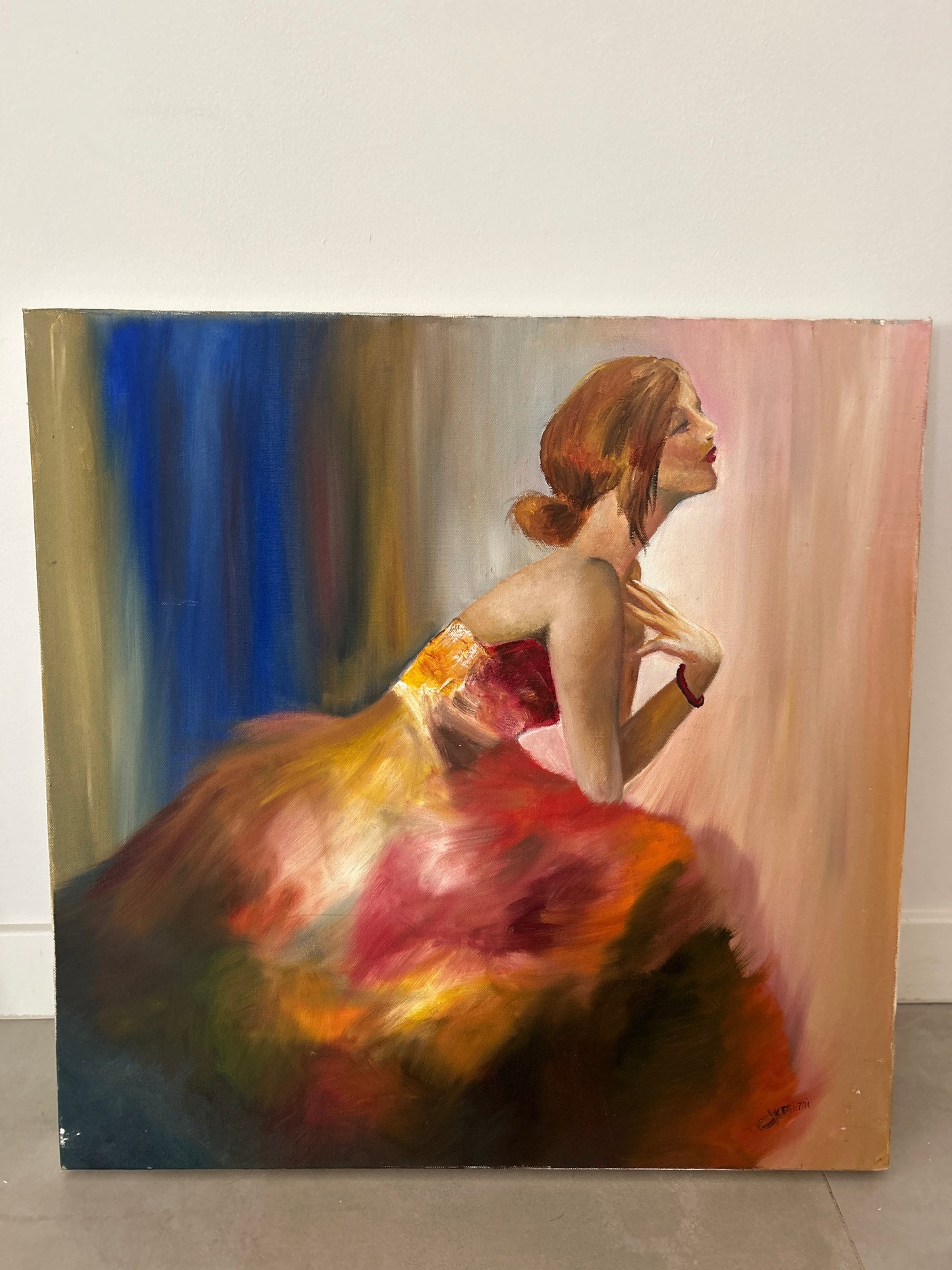 Painting Elegant thinking Womam
