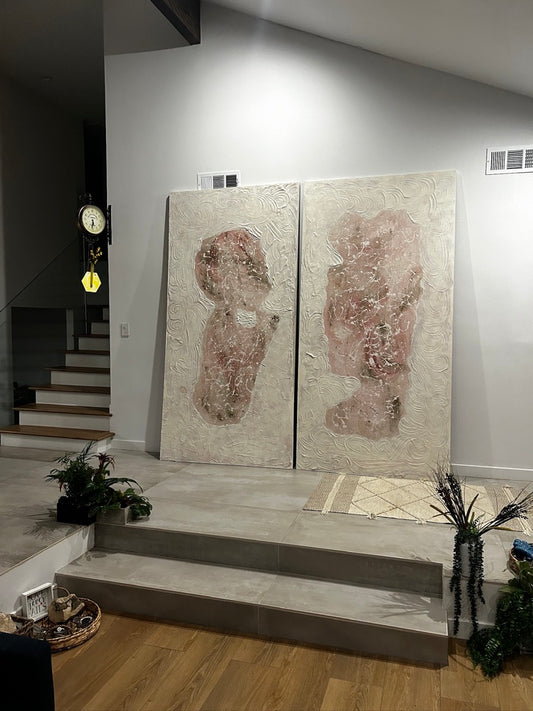 NewBorn -Abstract Plaster and Acrylic on wood