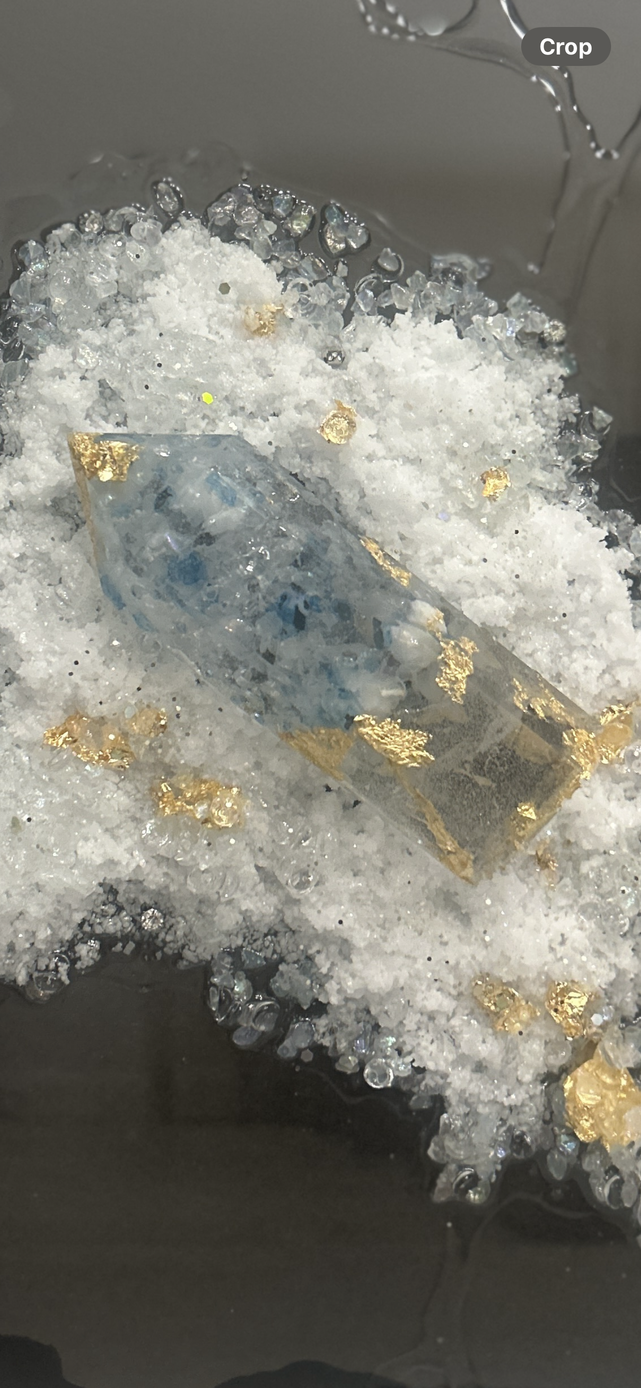 Crystal Geode Inspiration gold & blue Resin wall art