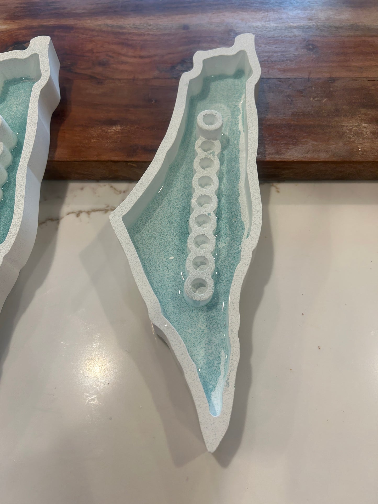 Chanukkah Classic Green Menorah in the shape of Israel