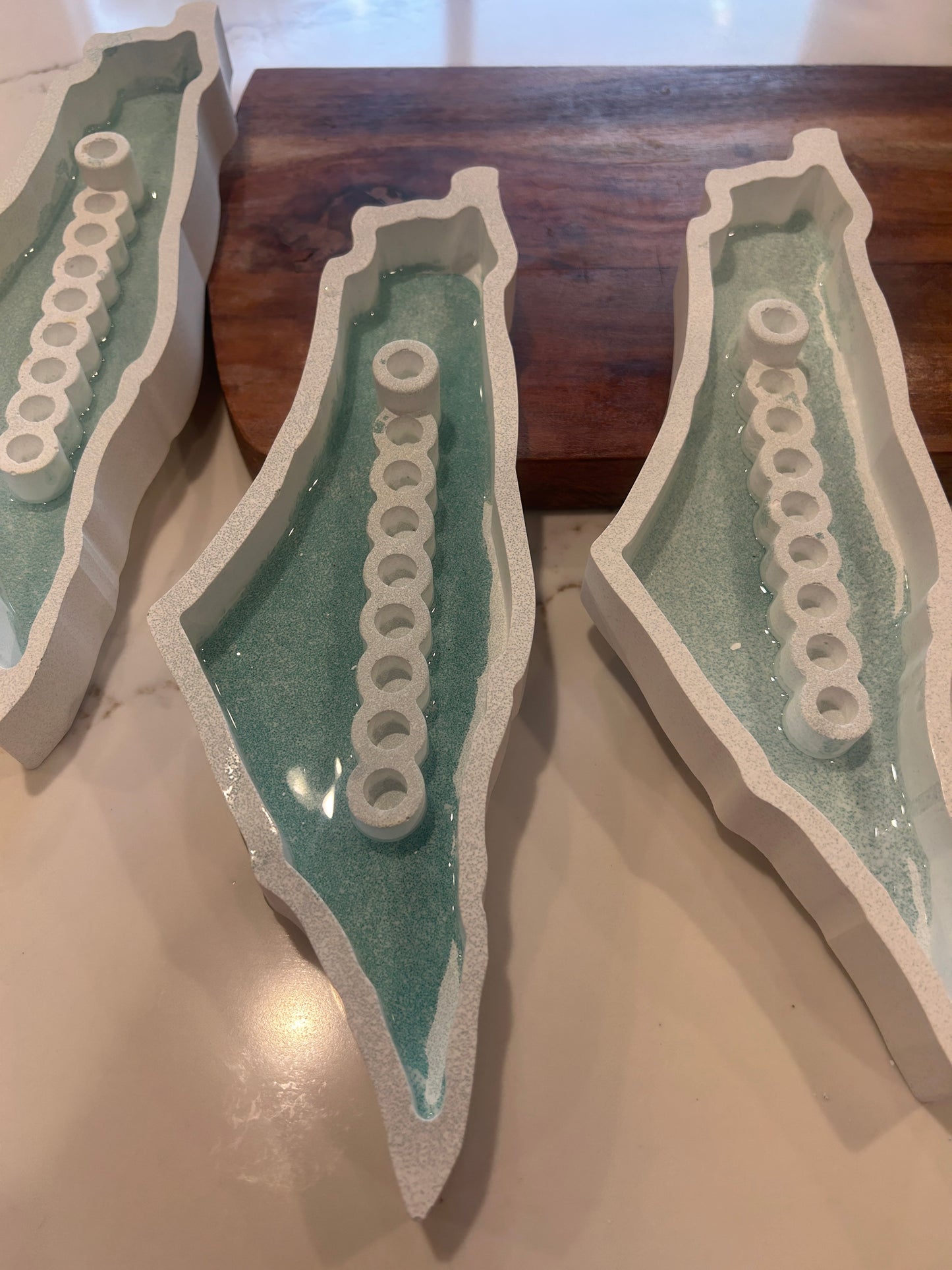 Chanukkah Classic Green Menorah in the shape of Israel