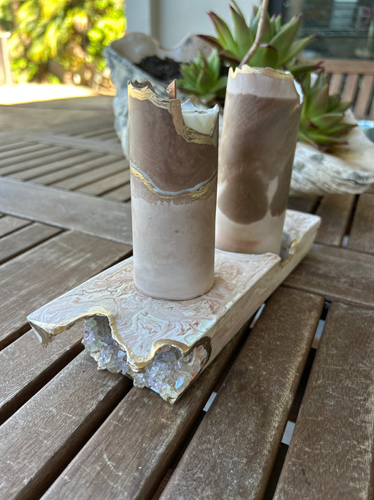 Soy Candles and tray