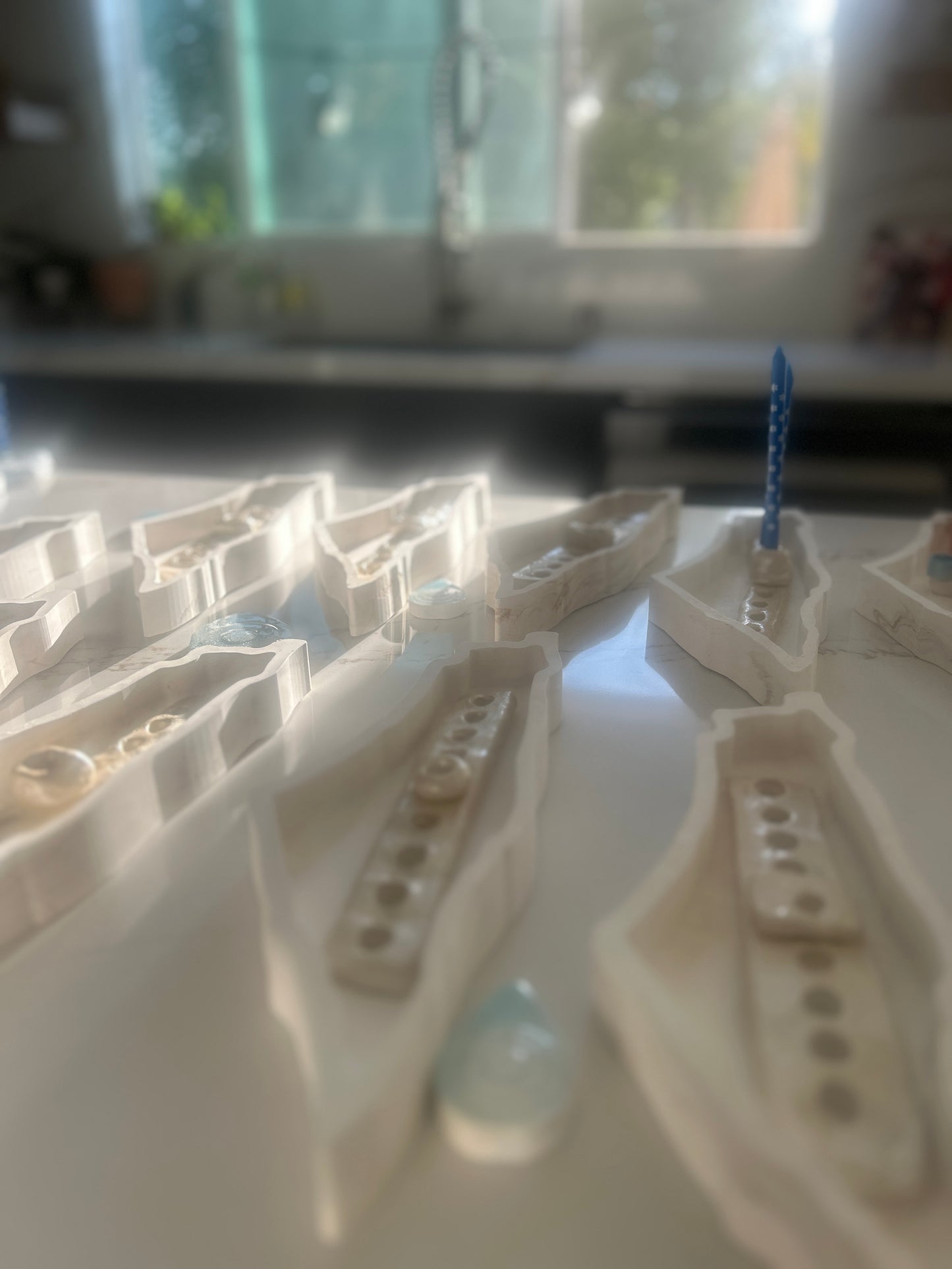 Chanukkah Pearl Menorah in the shape of Israel