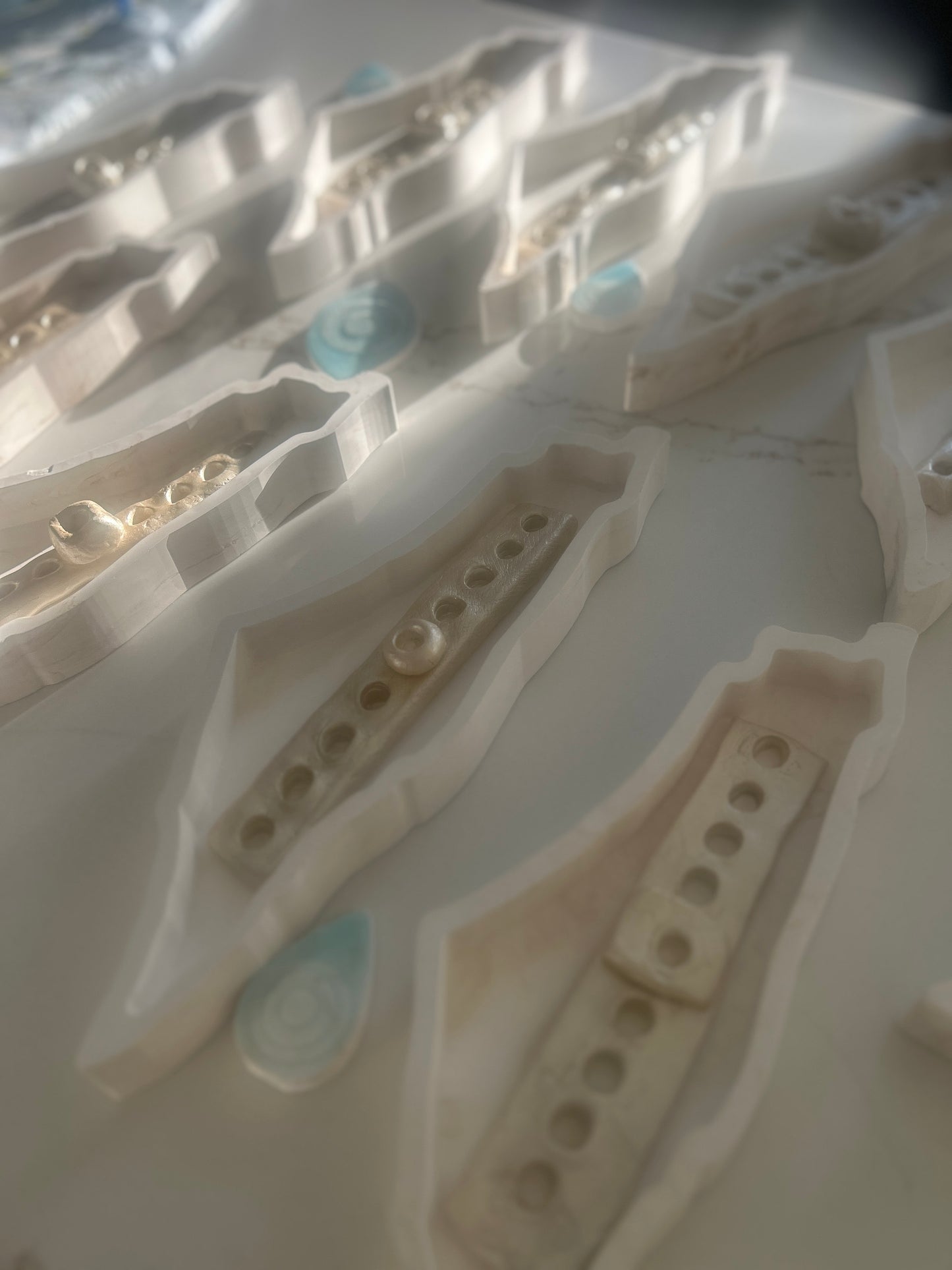 Chanukkah Pearl Menorah in the shape of Israel