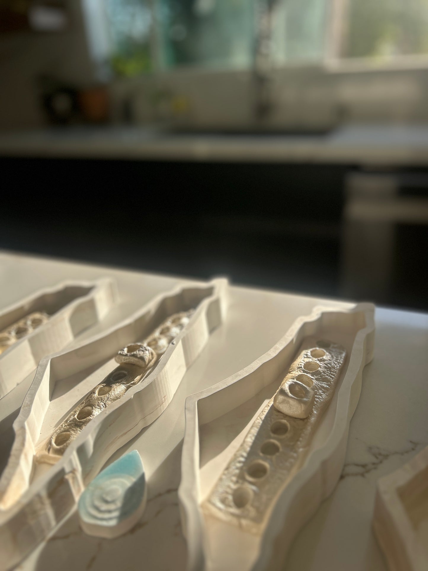 Chanukkah Pearl Menorah in the shape of Israel