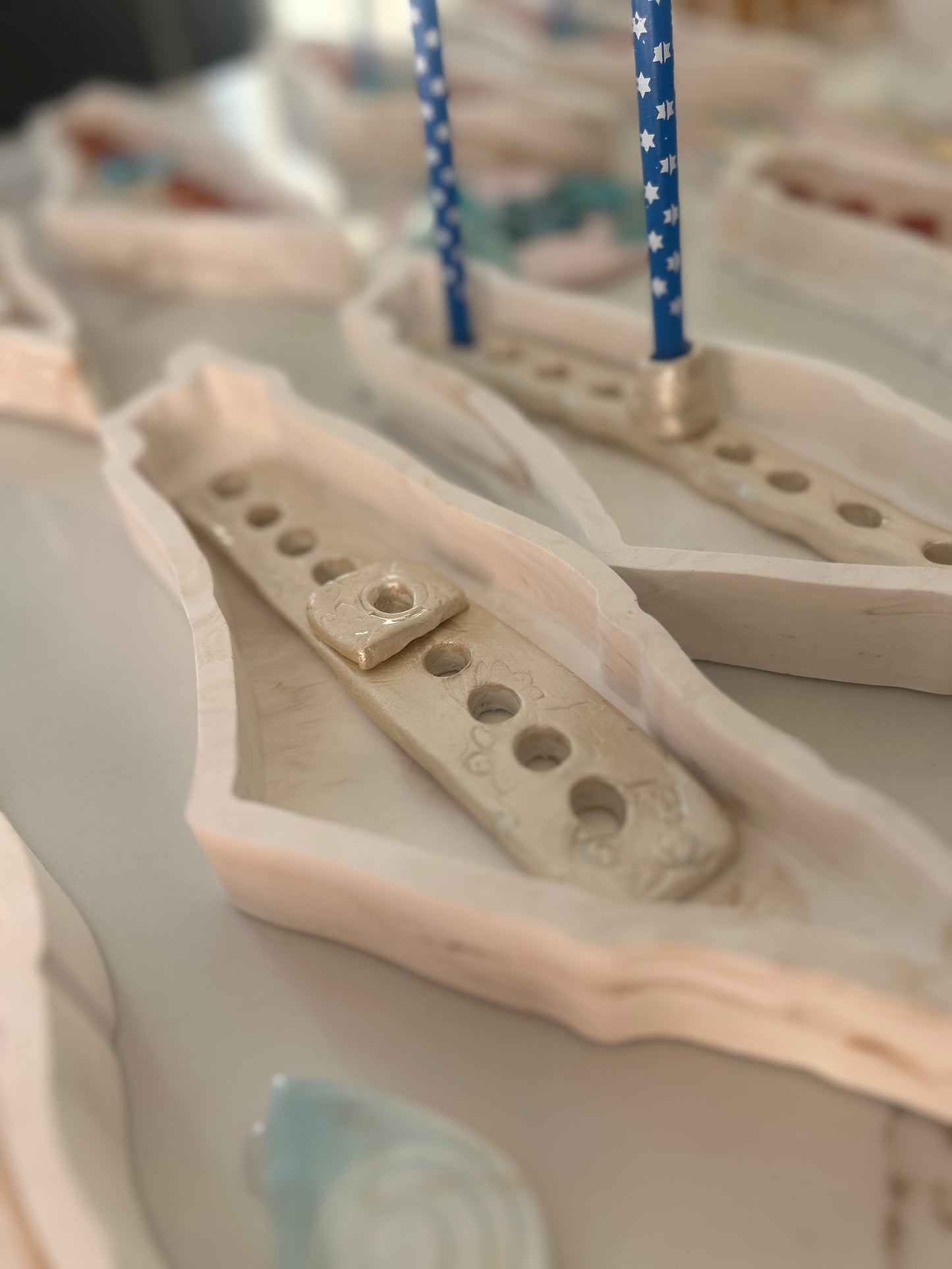 Chanukkah Pearl Menorah in the shape of Israel