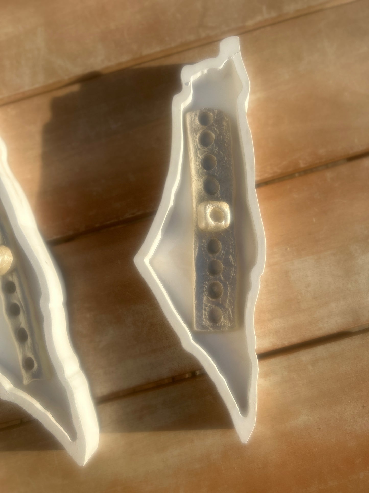 Chanukkah Pearl Menorah in the shape of Israel